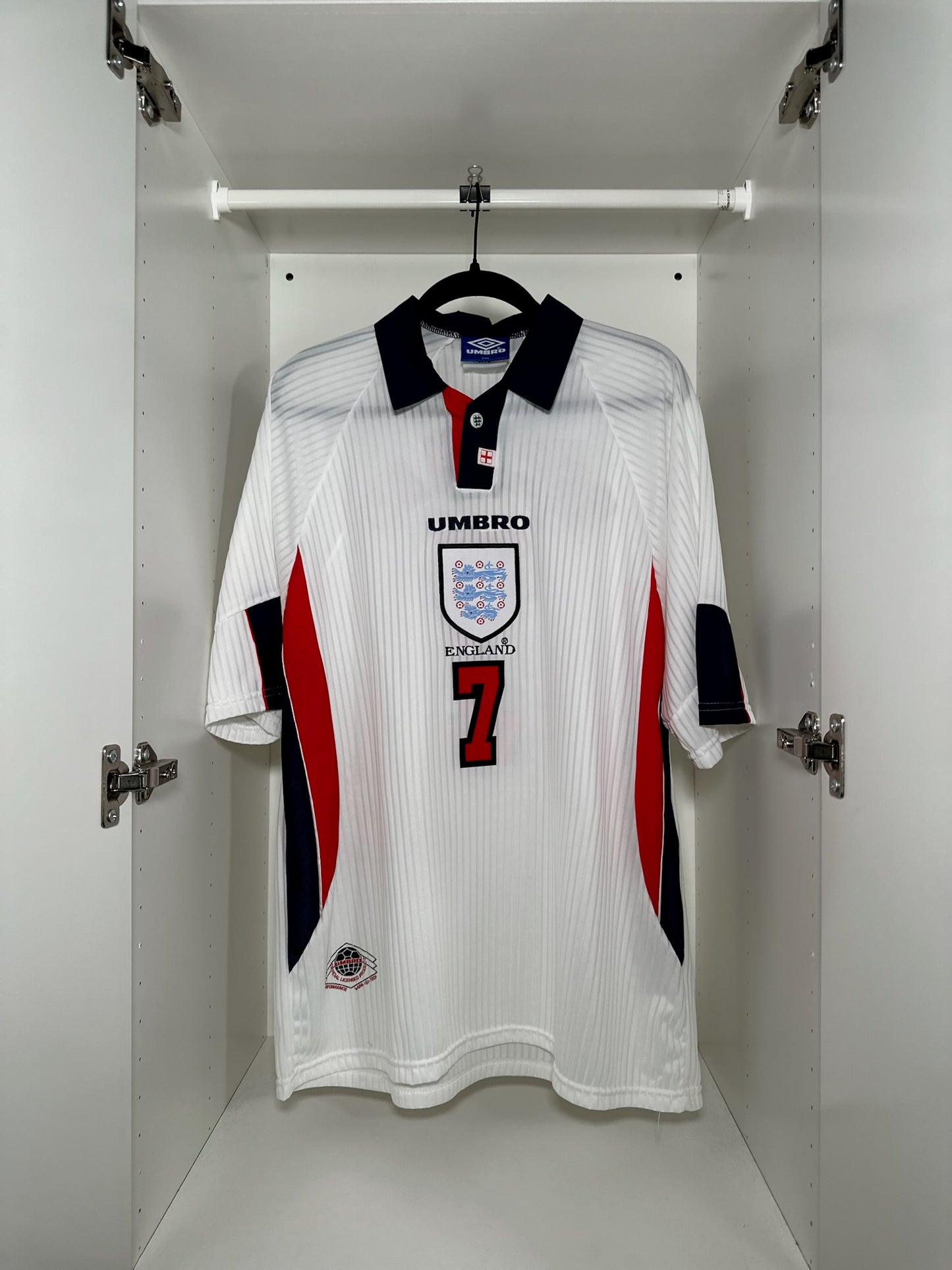 England Beckham #7 - Umbro - 1997/1999 - HOME Kit