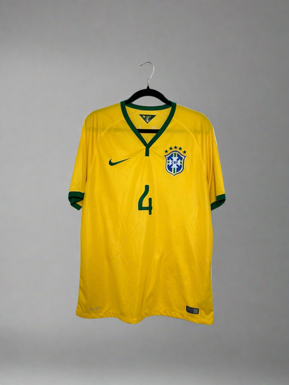 Brazil David Luiz #4 - Nike - 2014/2015 - HOME Kit