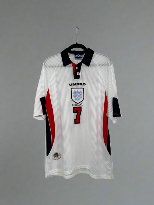 England Beckham #7 - Umbro - 1997/1999 - HOME Kit