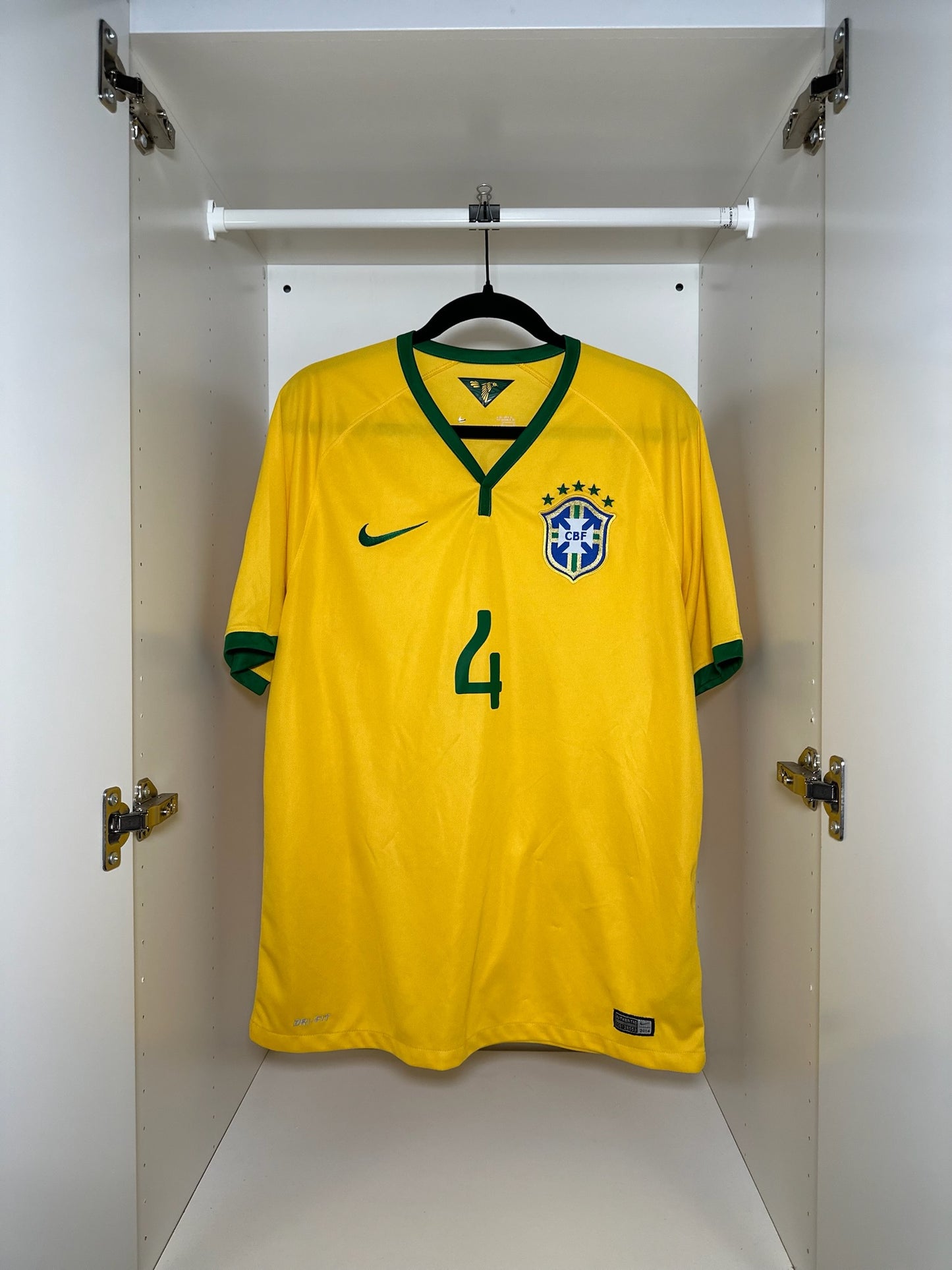 Brazil David Luiz #4 - Nike - 2014/2015 - HOME Kit