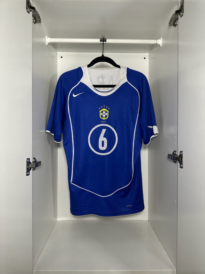 Brazil R. Carlos #6 - Nike - 2004/2005 - AWAY Kit