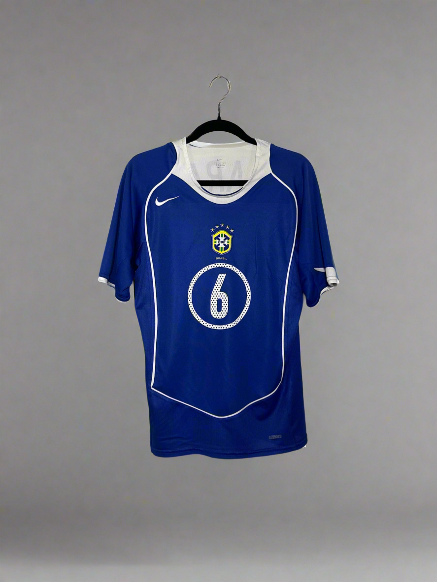 Brazil R. Carlos #6 - Nike - 2004/2005 - AWAY Kit